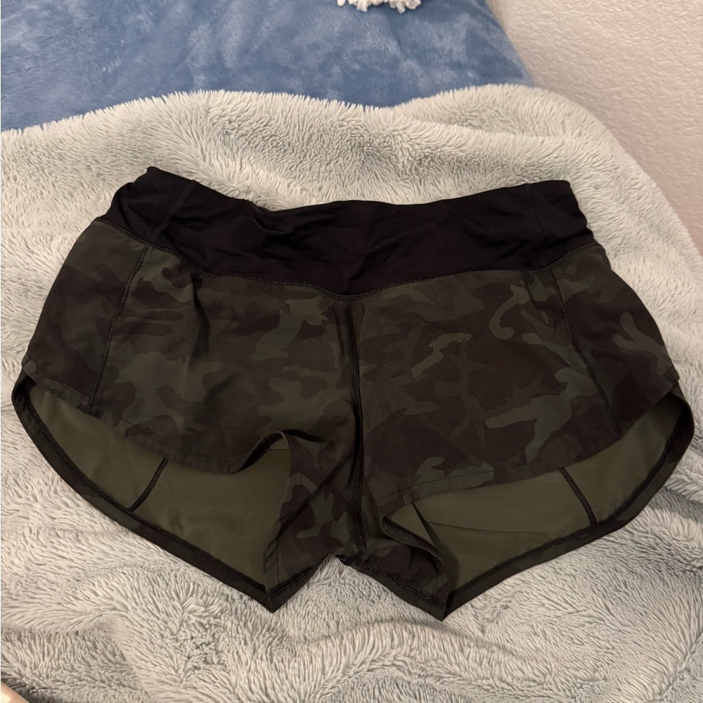 Lululemon camo speed up shorts 2.5 (inseam is cut out)